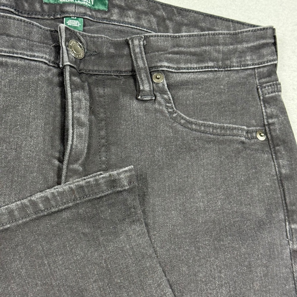 Lauren Ralph Lauren Womens Black Straight Leg Stretch Denim Jeans Size 10